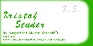 kristof studer business card